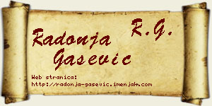 Radonja Gašević vizit kartica